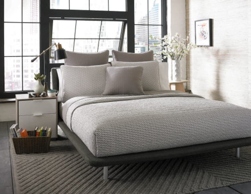 City Scene - Queen Quilt Set, Reversible Cotton Bedding with Matching Shams, Luxurious Bedding Set (Leaves Dark Grey, Queen) - Image 1